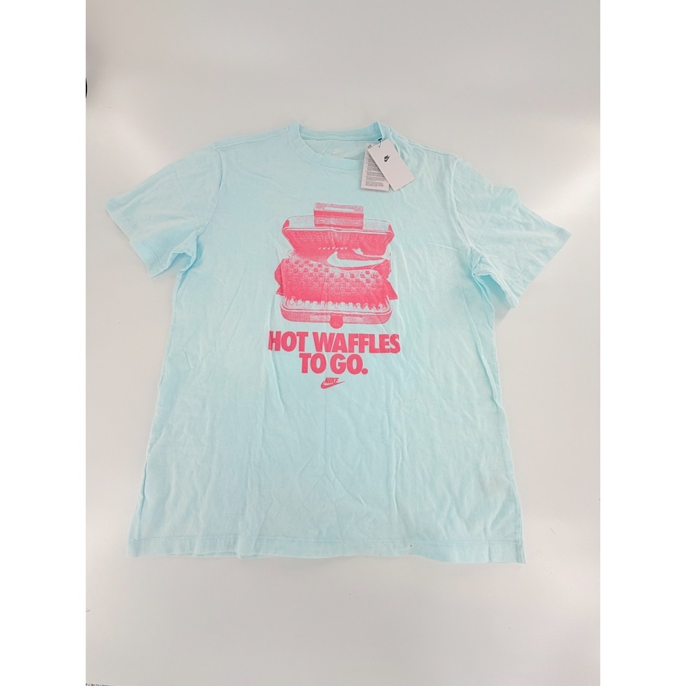 Nike Men's Sportswear T-Shirt Size Medium M Hot Waffles HV9803-474 Blue NWT
